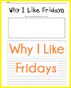 Why I Like Fridays Writing Prompt - Free Printable Worksheets for K-2