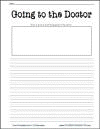 Going to the Doctor Free Printable Writing Prompt Worksheet for Grades K-2