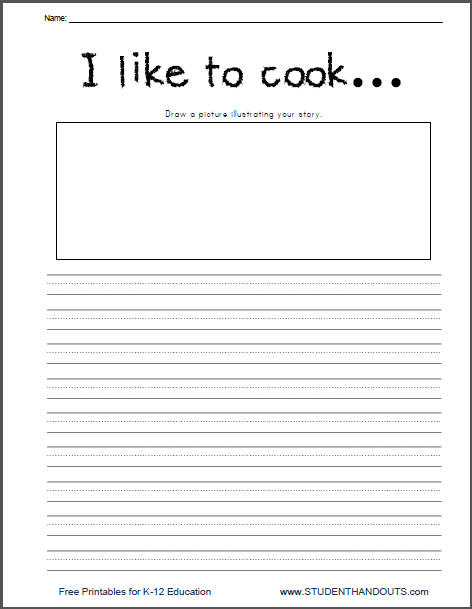 I Like to Cook Writing Prompt - Free to print (PDF file).