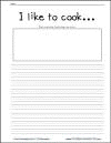 I Like to Cook Writing Prompt Printable