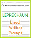 Leprechaun Lined Primary Grades Writing Prompt