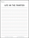 Life on the American Frontier Writing Prompt Worksheet