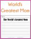 World's Greatest Mom Writing Prompt