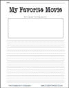 My Favorite Movie Free Printable Writing Prompt Worksheet