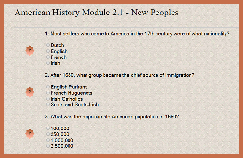 American History Interactive Module 2.1 - New Peoples - Free