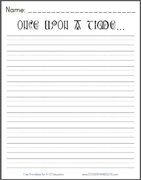 once upon a time printable writing prompt student handouts