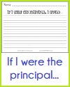 If I were the principal... Writing Prompt Printable Worksheet