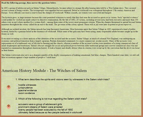 American History Interactive Module - The Witches of Salem