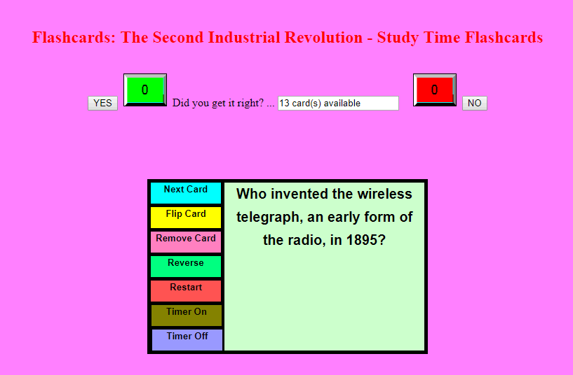 Second Industrial Revolution - Study Time Flashcards - Quiz yourself online for free with these interactive flashcards.