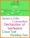 Seneca Falls Convention Declaration of Sentiments Cloze Text Reading Test