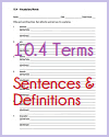 10.4 Terms Sentences and Definitions Worksheet