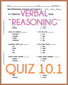 Verbal Reasoning Printable Quiz 10.1