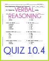 Verbal Reasoning Printable Quiz 10.4