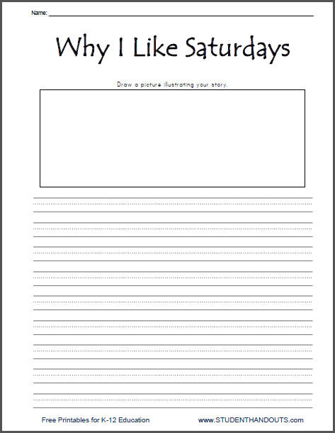 Why I Like Saturdays Free Lined Writing Prompt Printable