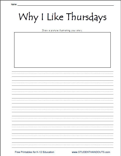 Why I Like Thursdays Free Printable Writing Prompt