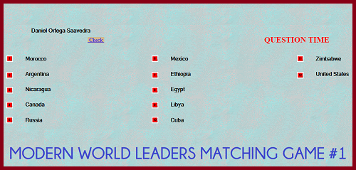 Modern World Leaders Matching Game #1