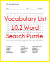 Vocabulary List 10.2 Word Search Puzzle
