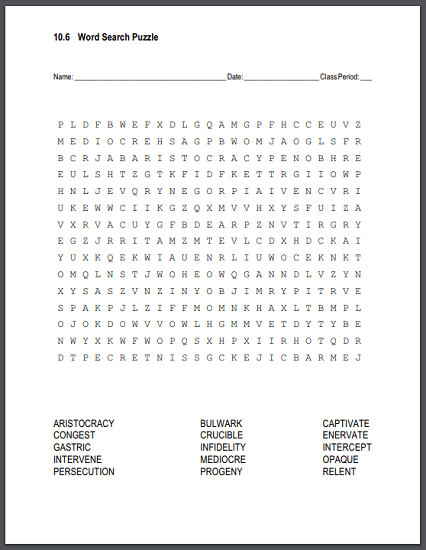 antonym word search puzzles