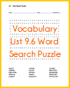 Vocabulary List 9.6 Word Search Puzzle