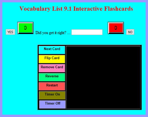 Vocabulary List 9.1 Interactive Flashcards