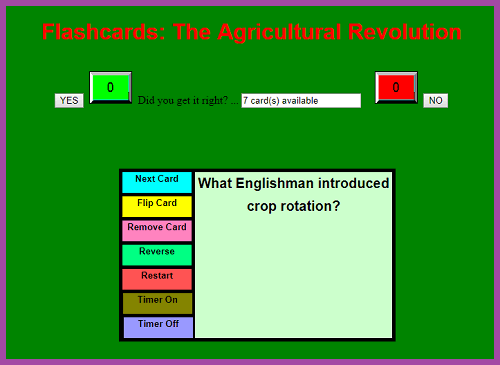 Agricultural Revolution Interactive Flashcards for Studying