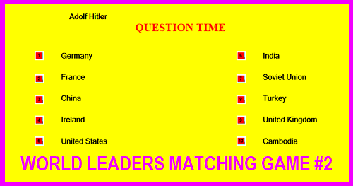 World Leaders Interactive Matching Game II