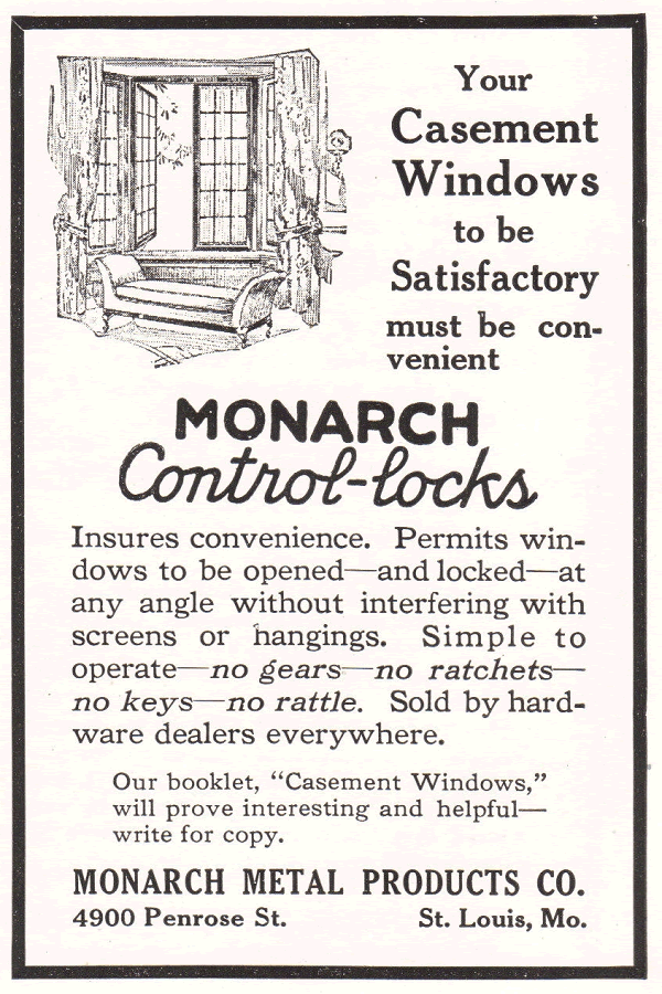 Monarch Control-locks for Casement Windows