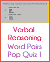 Synonyms and Antonyms Word Pairs Interactive Pop Quiz I