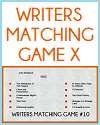 Writers Matching Game X