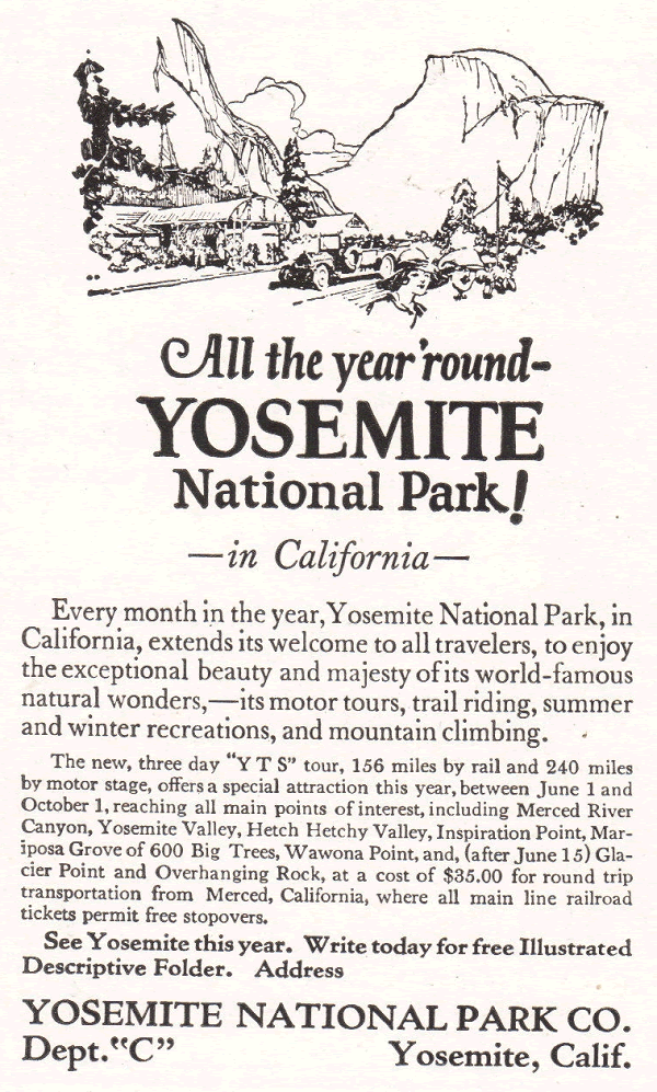 Yosemite National Park Vintage Ad