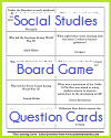 Social Studies Board Game Question Cards