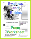 Swallows and Robins Poem Worksheet