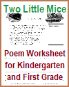 Two Little Mice Poem Worksheet