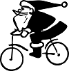 Santa Claus riding a bicycle. JPG PNG SVG