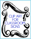 Clip Art for Classroom Signs - Stationery Elements - JPG PNG SVG