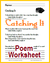 Catching It Poem Worksheets