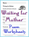 Waiting for Mother Poem Worksheets