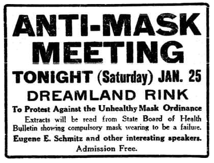 Anti-mask meeting on January 25 at Dreamland Rink