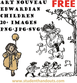 Art Nouveau Edwardian Childhood Images - Free Vectors for Download