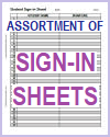 Assortment of Sign-in Sheets for Tracking Attendance