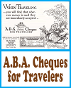 A.B.A. Cheques for Travelers Antique Ad