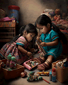 Little girls playing