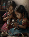 Little girls playing