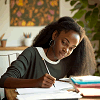 Girl doing her homework