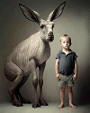 Boy with an odd pet