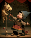 Boy with a toy dragon