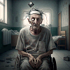 Surreal elderly medical patient