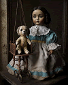 Girl with a marionette dog