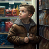Young boy in a bodega