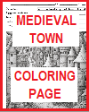 Medieval Town Coloring Page